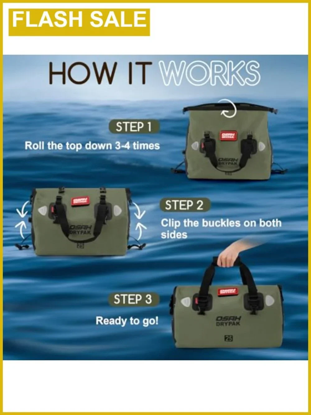 Waterproof PVC Duffel Bag Motorcycle Dry Bag Tail Bag Large Storage for Camping